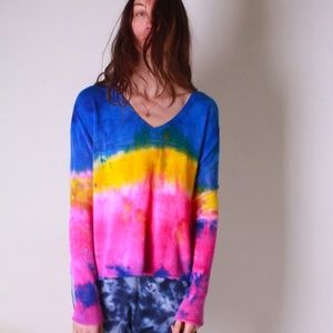 Love Tanjane Tie Dye Ombre 100% Cashmere Sweater